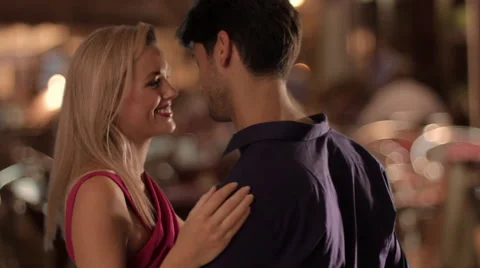 Couple dancing outside at night. Stock Footage 43633359