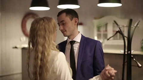 Couple dancing in restaurant. Slow motion Stock Footage 49711431