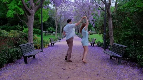 Couple is dancing salsa. Man and woman is in love. Video stock 205841830