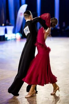 Couple dancing standard dance Stock Photos