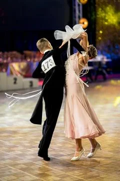 Couple dancing standard dance Stock Photos