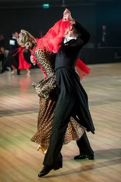 Couple dancing standard dance Stock Photos
