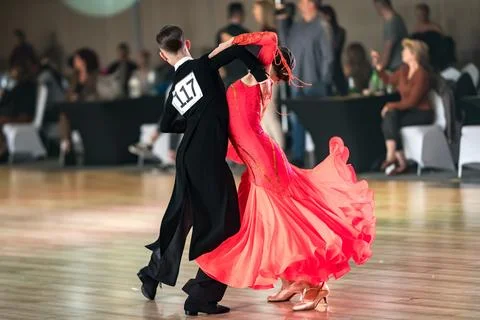 Couple dancing standard dance Stock Photos
