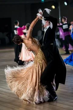 Couple dancing standard dance Stock Photos
