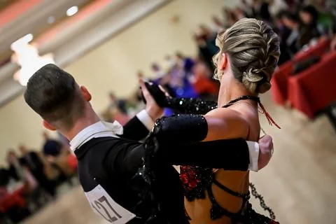 Couple dancing standard dance Stock Photos