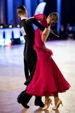 Couple dancing standard dance Stock Photos
