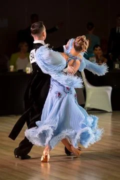 Couple dancing standard dance Stock Photos