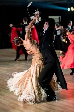 Couple dancing standard dance Stock Photos