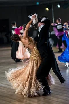 Couple dancing standard dance Stock Photos