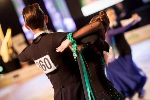 Couple dancing standard dance Stock Photos