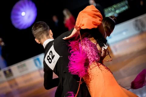 Couple dancing standard dance Stock Photos