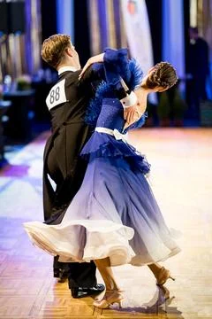 Couple dancing standard dance Stock Photos