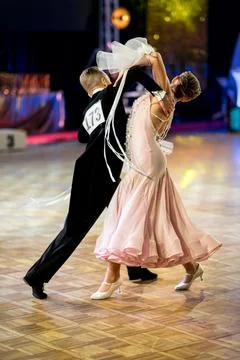 Couple dancing standard dance Stock Photos