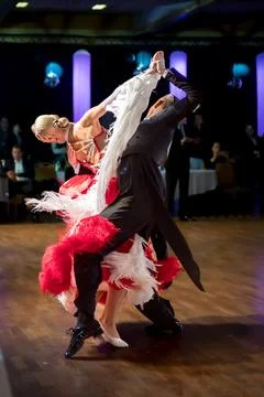 Couple dancing standard dance Stock Photos