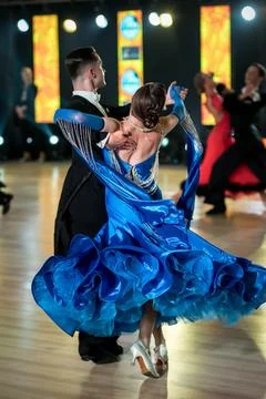 Couple dancing standard dance Stock Photos