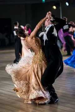 Couple dancing standard dance Stock Photos