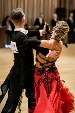 Couple dancing standard dance Stock Photos