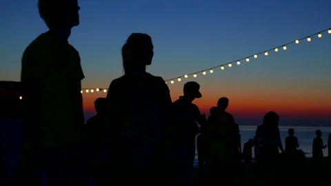 Couple Dancing At The Summer Beach Party Stock Footage 81115714