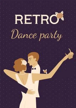 Couple dancing tango. 1920s style illustration. Illustrazione stock