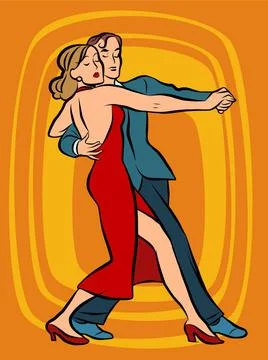  Couple dancing tango Couple dancing tango pop art retro vector. Art, hobb... Stock Photos