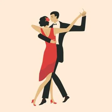 Couple dancing tango. Illustrazione stock