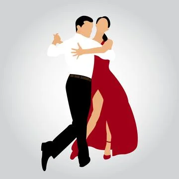Couple dancing tango. Man and woman dancing tango. Vector illustration Stock Illustration