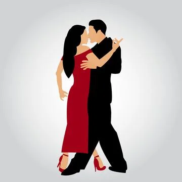 Couple dancing tango. Man and woman dancing tango. Vector illustration Stock Illustration
