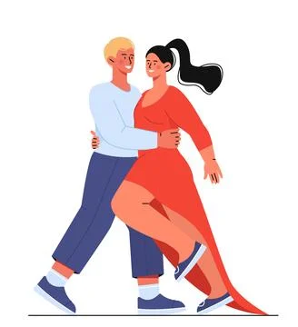 Couple dancing vector concept Ilustração Stock