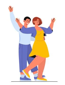 Couple dancing vector concept Ilustração Stock