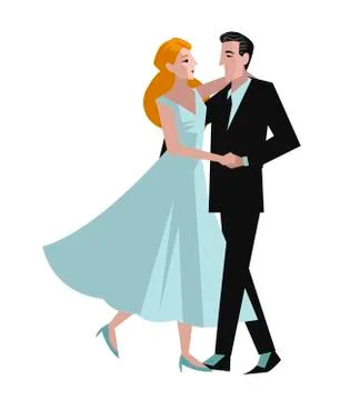 Couple dancing waltz Stock-Illustration