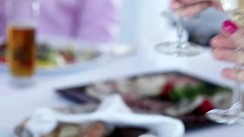 Couple date clinking glass wine romance concept celebration alcohol happy part Stock Footage 336580675