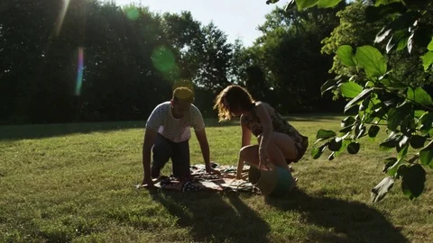 Couple On A Date In The Park In Slow Motion Stock Footage 82598198