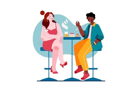 Couple on a date at the weekend Stock Illustration