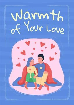 Couple dating poster flat vector template Stock-Illustration