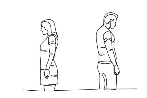 A couple decides to separate Stock Illustration