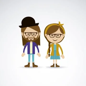 Couple design over gray background vector illustration Ilustração Stock