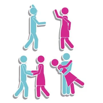 Couple design over white background vector illustration Ilustração Stock