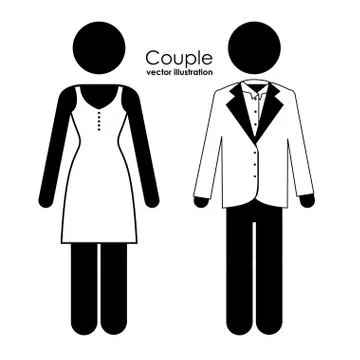 Couple design over white background vector illustration Ilustração Stock