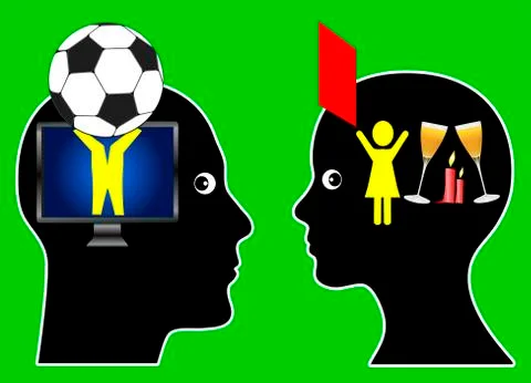 Couple with different Likings Stock Illustration