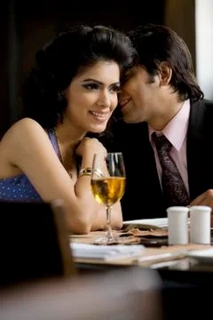 Couple dining together Stock Photos