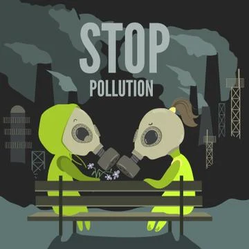 Couple in dirty environment Stock Illustration
