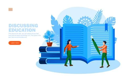 Couple discussing about education vector illustration Stock Illustration