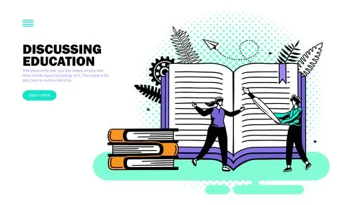 Couple discussing about education vector Stock Illustration