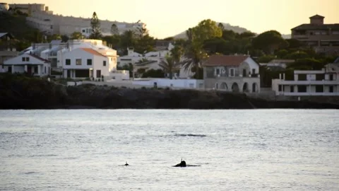 A couple of divers, scuba-diving in Cabo de Palos coast at sunset Stock-Footage 130881920