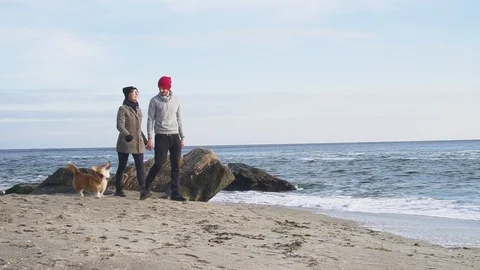 Couple with dog Stock Footage 101022404