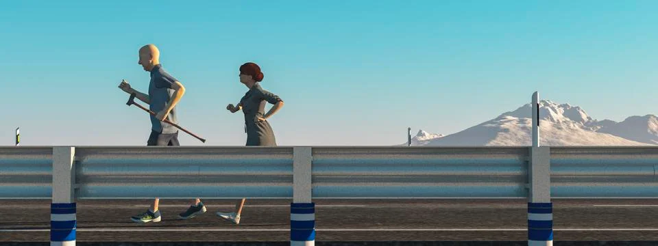 Couple doing exercise Stock Illustration