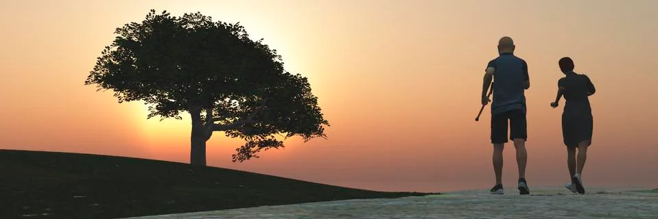 Couple doing exercise Ilustración de archivo