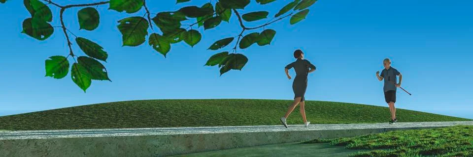 Couple doing exercise Stock Illustration