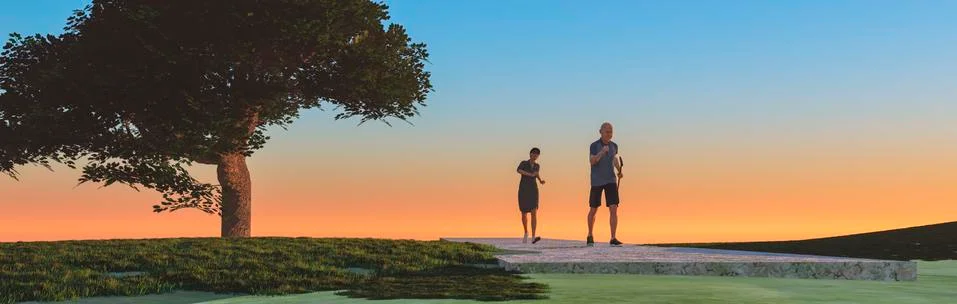 Couple doing exercise Stock Illustration