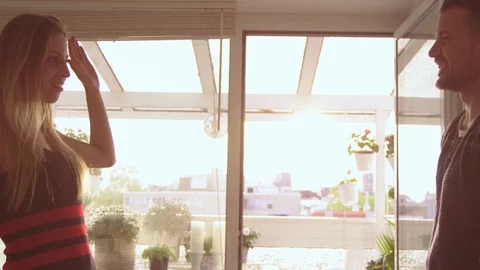 Couple doing a High Five Stock Footage 111256360